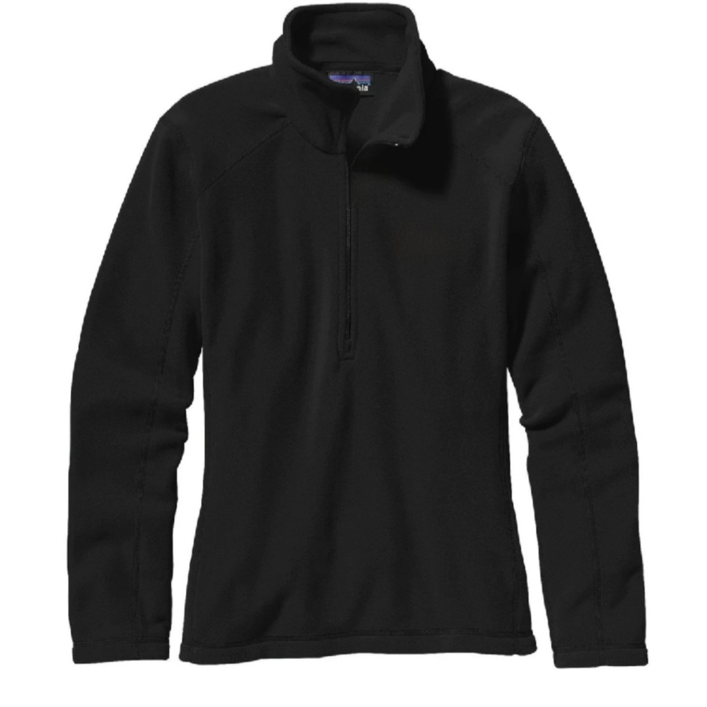 Patagonia Black Micro-Fleece Pullover  Sz L Wear Worn